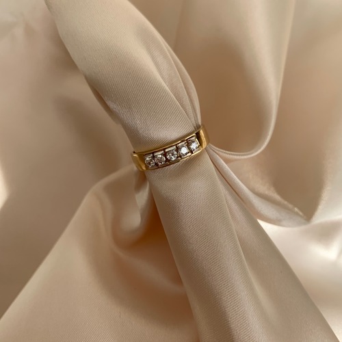 【14K-4-5】14K gold white stone ring