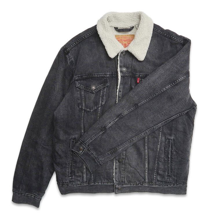 古着 Levi's リーバイス ブラックデニム ボアジャケット ジージャン