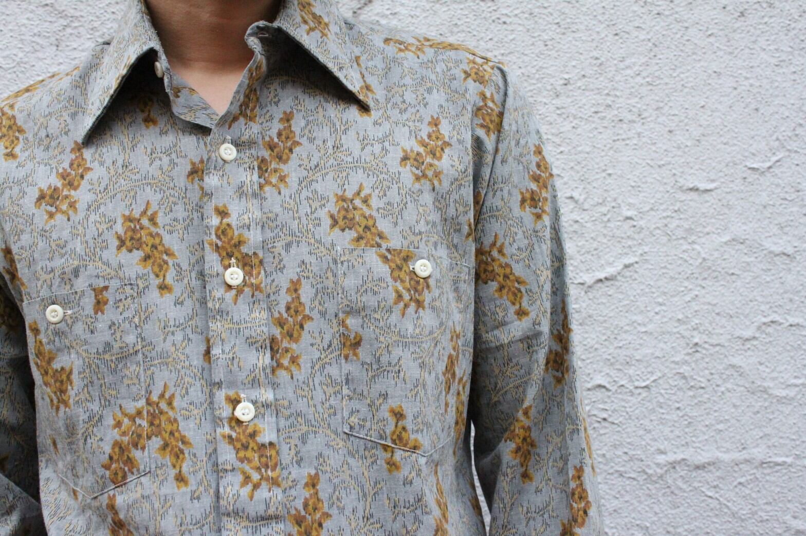 80s INTREPID multi pattern L/S shirt