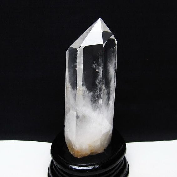 水晶 六角柱 水晶 ポイント 原石 置物 台座付属 一点物 152-4639
