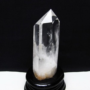 水晶 六角柱 水晶 ポイント 原石 置物 台座付属 一点物 152-4639