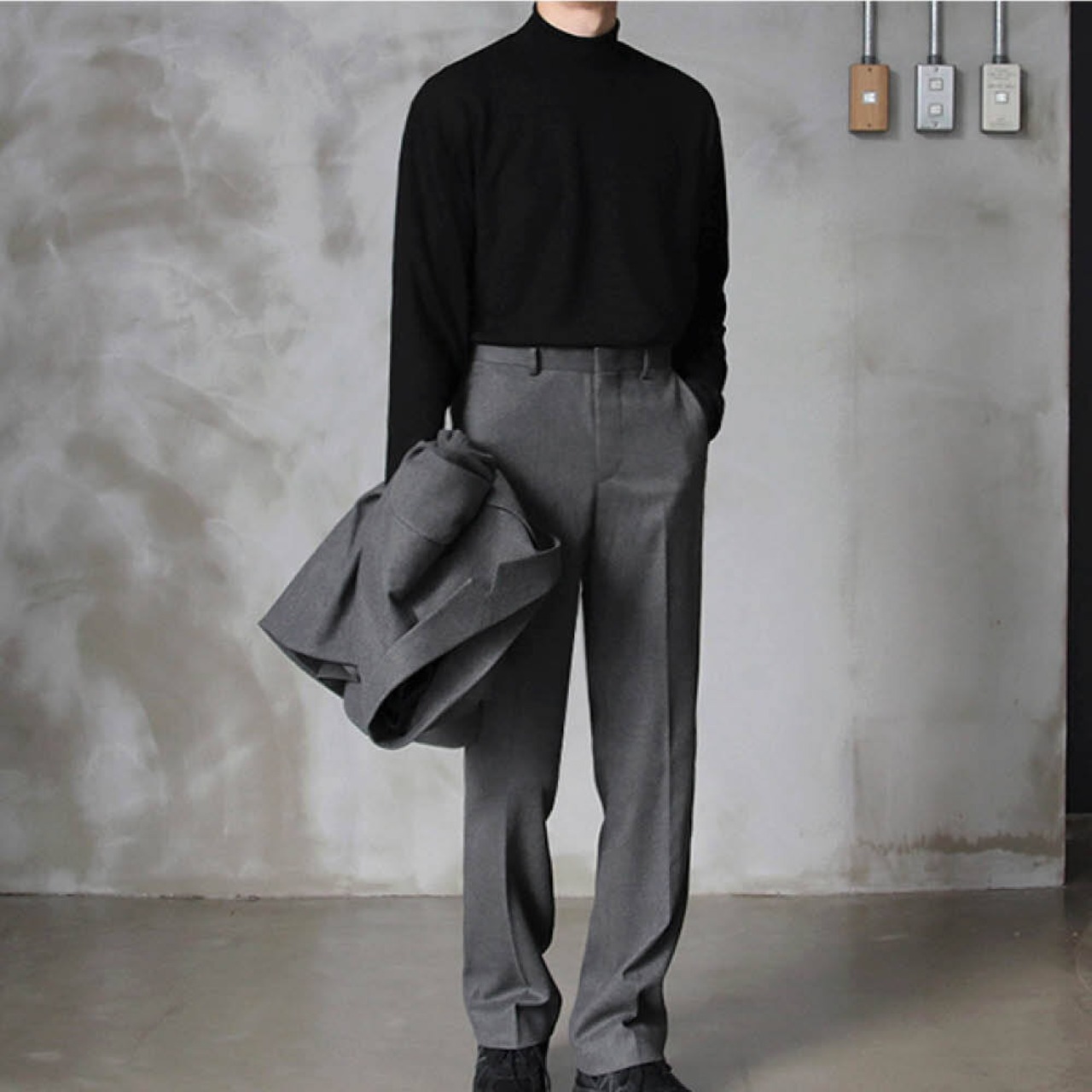 ベーシックモックネックロングTシャツ　MT0080053