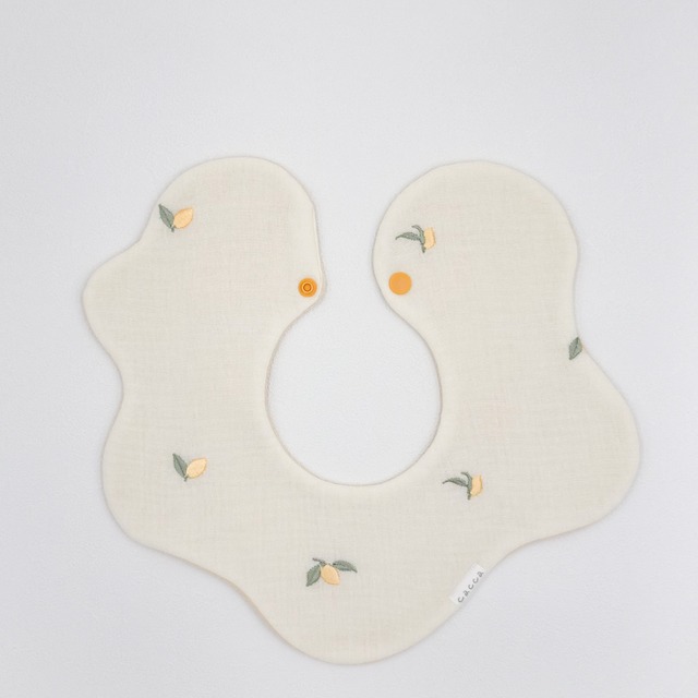 めだまやきスタイ( 刺繍lemon )/ ハンドメイド bib よだれかけ ビブ 韓国 韓国生地