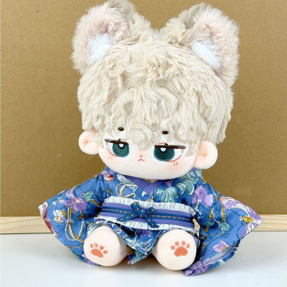 20cmぬいぐるみ用 かわいい 和風浴衣 花柄着物+帯 着せ替え ぬい服 2点