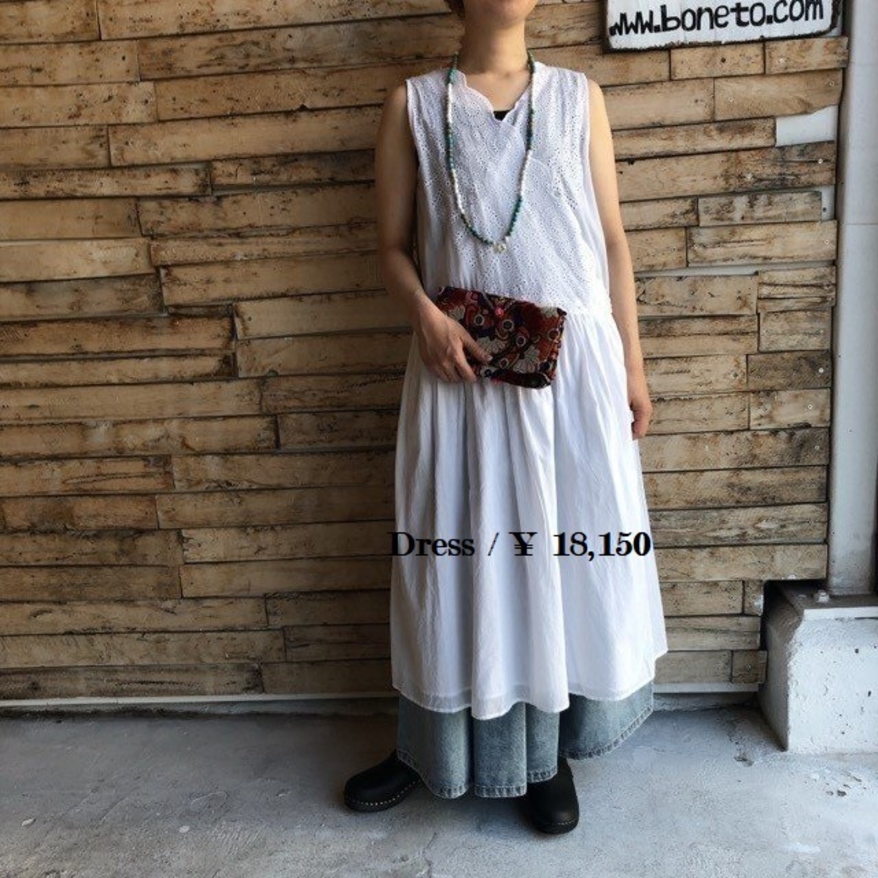 utilite　カットワークレースカシュクールドレス　ホワイト【SALE】