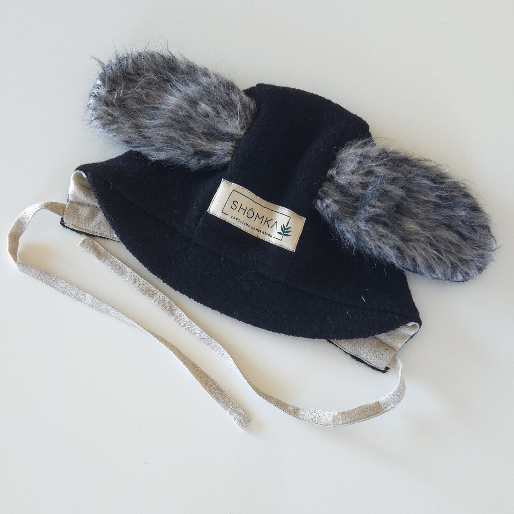 SHOMKA - puppy wool bonnet / Coal | k&y for baby and kids