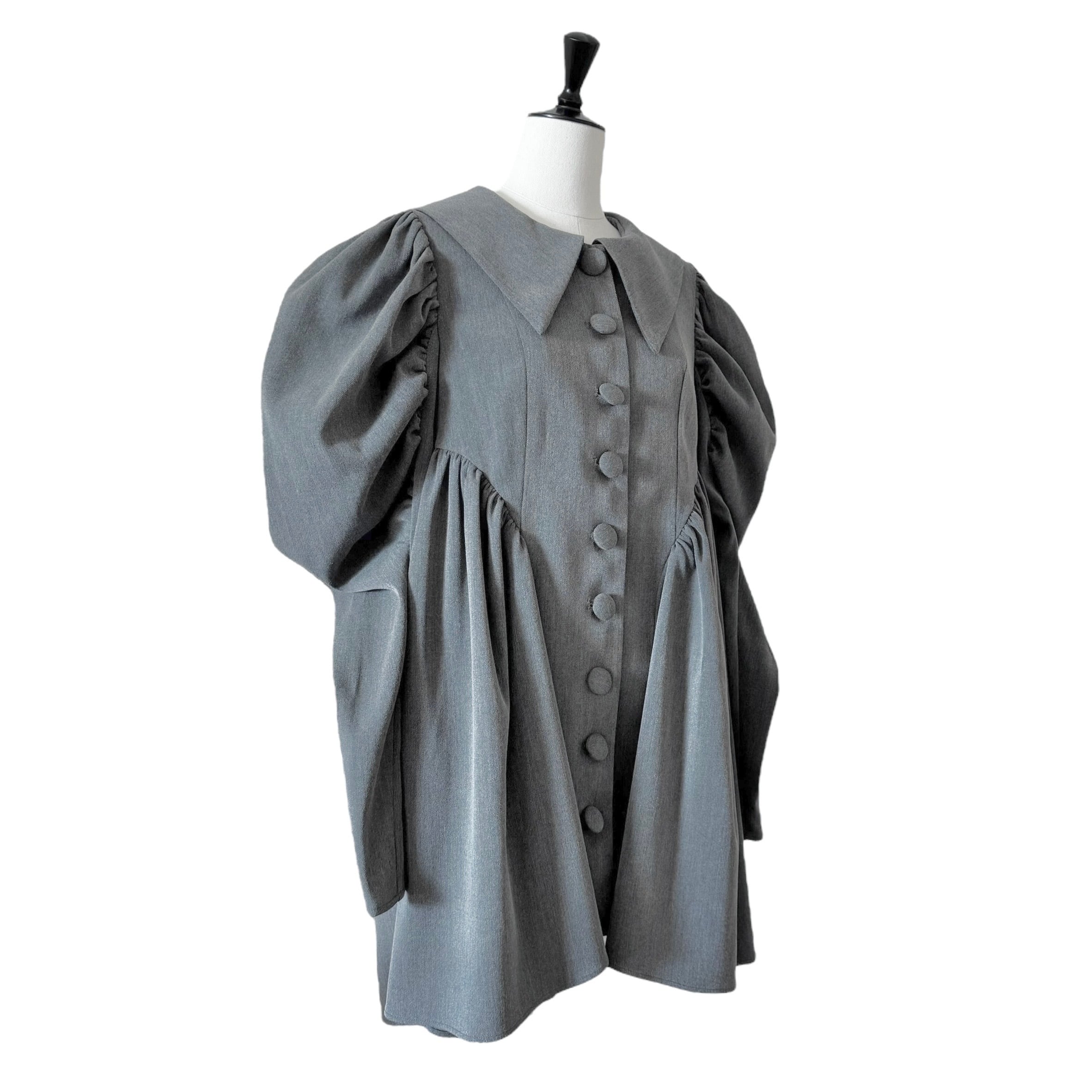 グランドカラーワンピース　GRAY