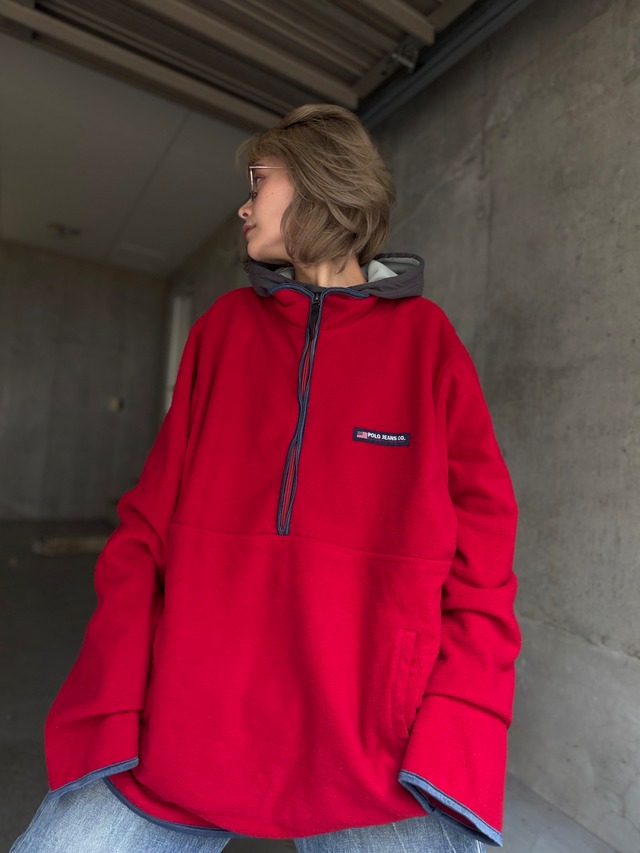 （OT1588）POLO JEANS fleece half zip pullover