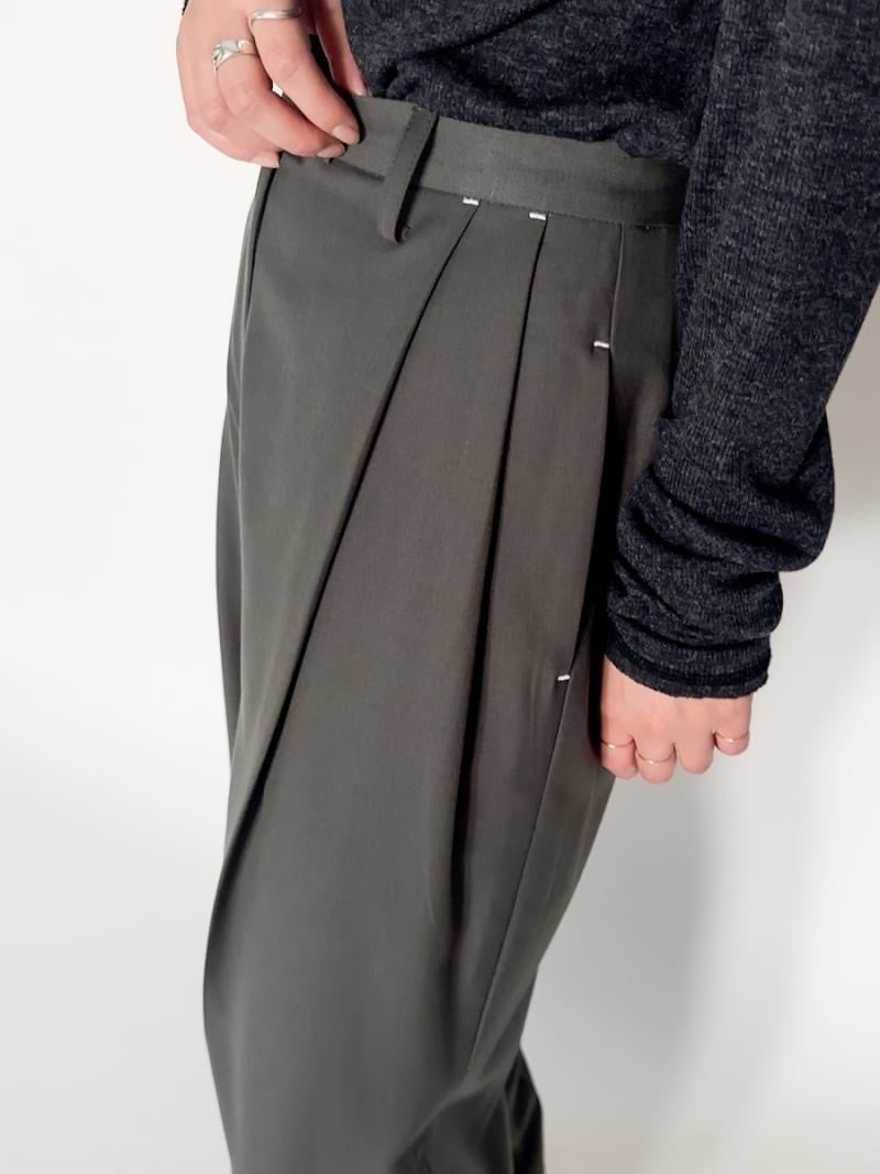 YENN】WOOL BLEND TWO TUCK PT[Y234-31047BT] | MIEL select shop