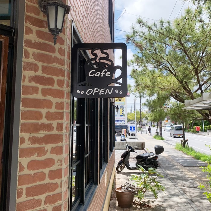 ツケレルン（MGサイン） 突き出し 看板 （cafe OPEN）mg-L-0001