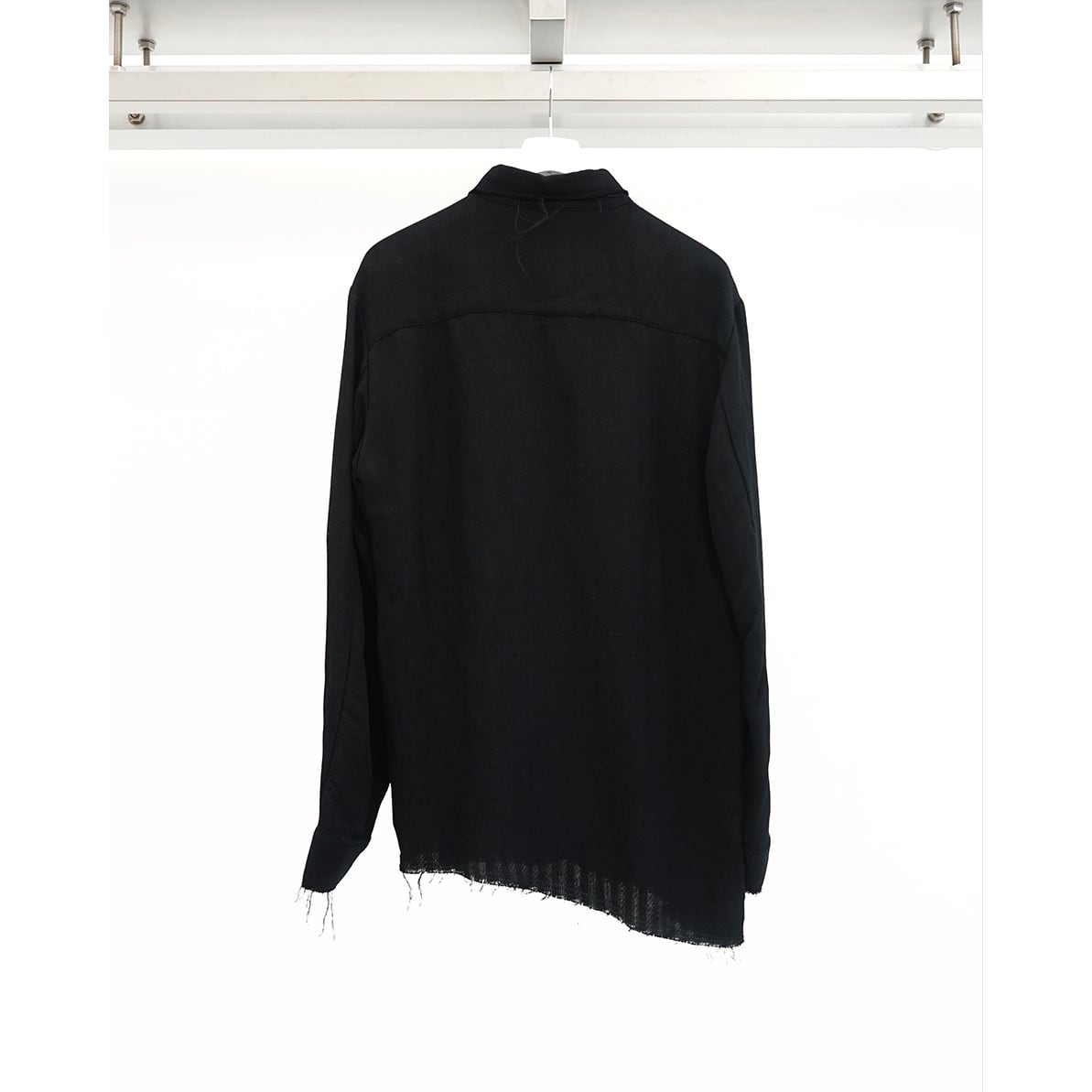 kujaku] (クジャク) S-169 Asymmetric Cut-Off Wave Twill Shirt