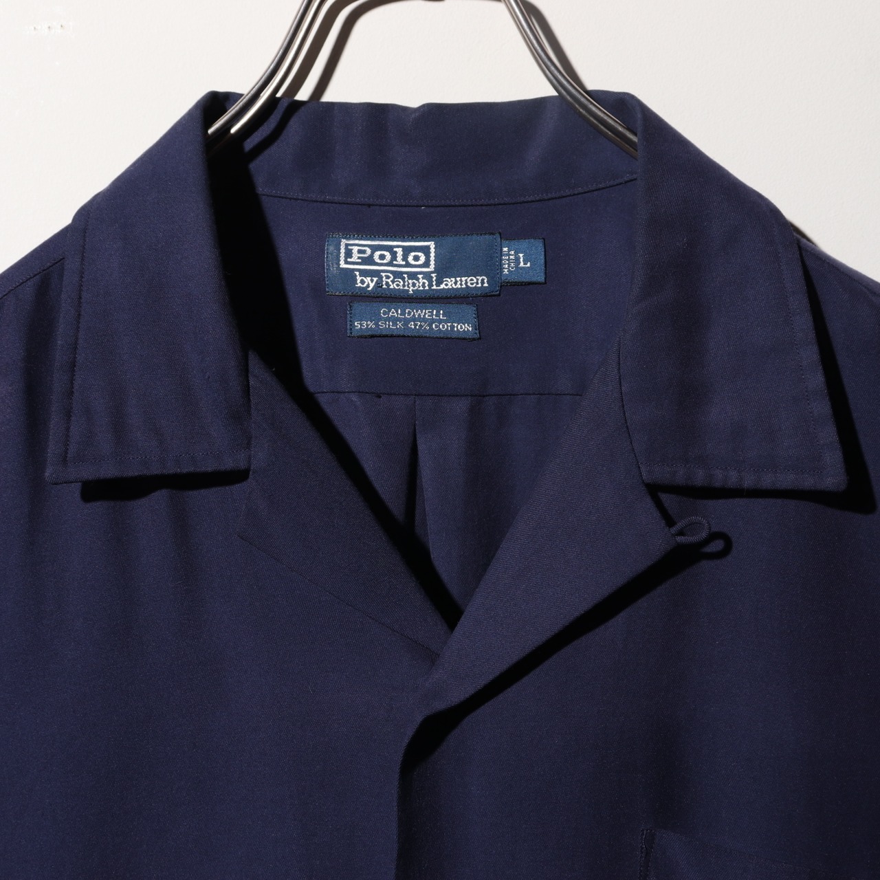 Mint Condition L 完全無地 ネイビー シルクコットン Caldwell ポロラルフローレン 紺 半袖開襟シャツ