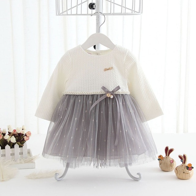 ニット&チュールの長袖チュニックワンピ