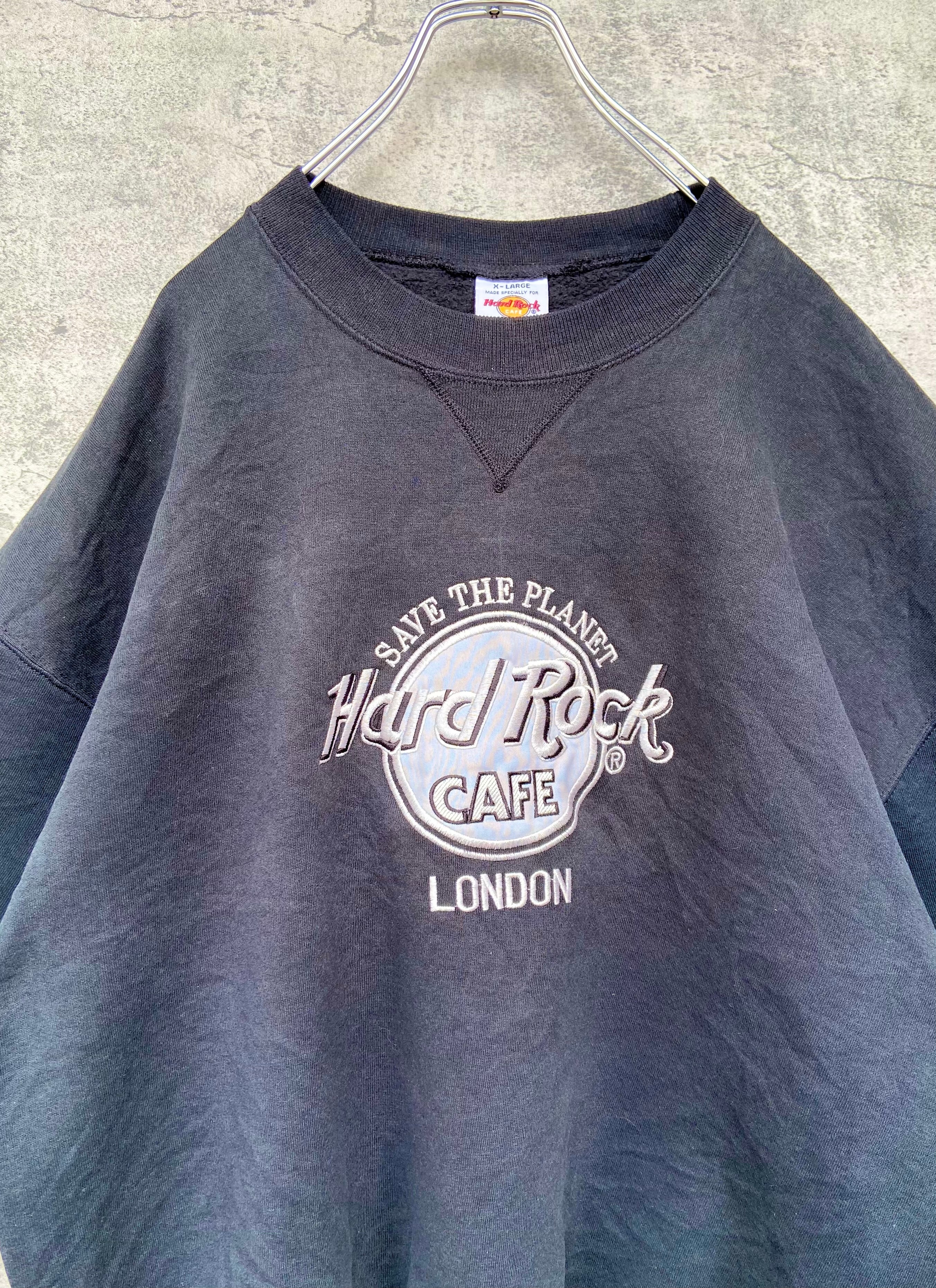 USA製 HardRock Cafe ハードロックカフェ XL 黒 スウェット 銀刺繍 なえなのさん着用