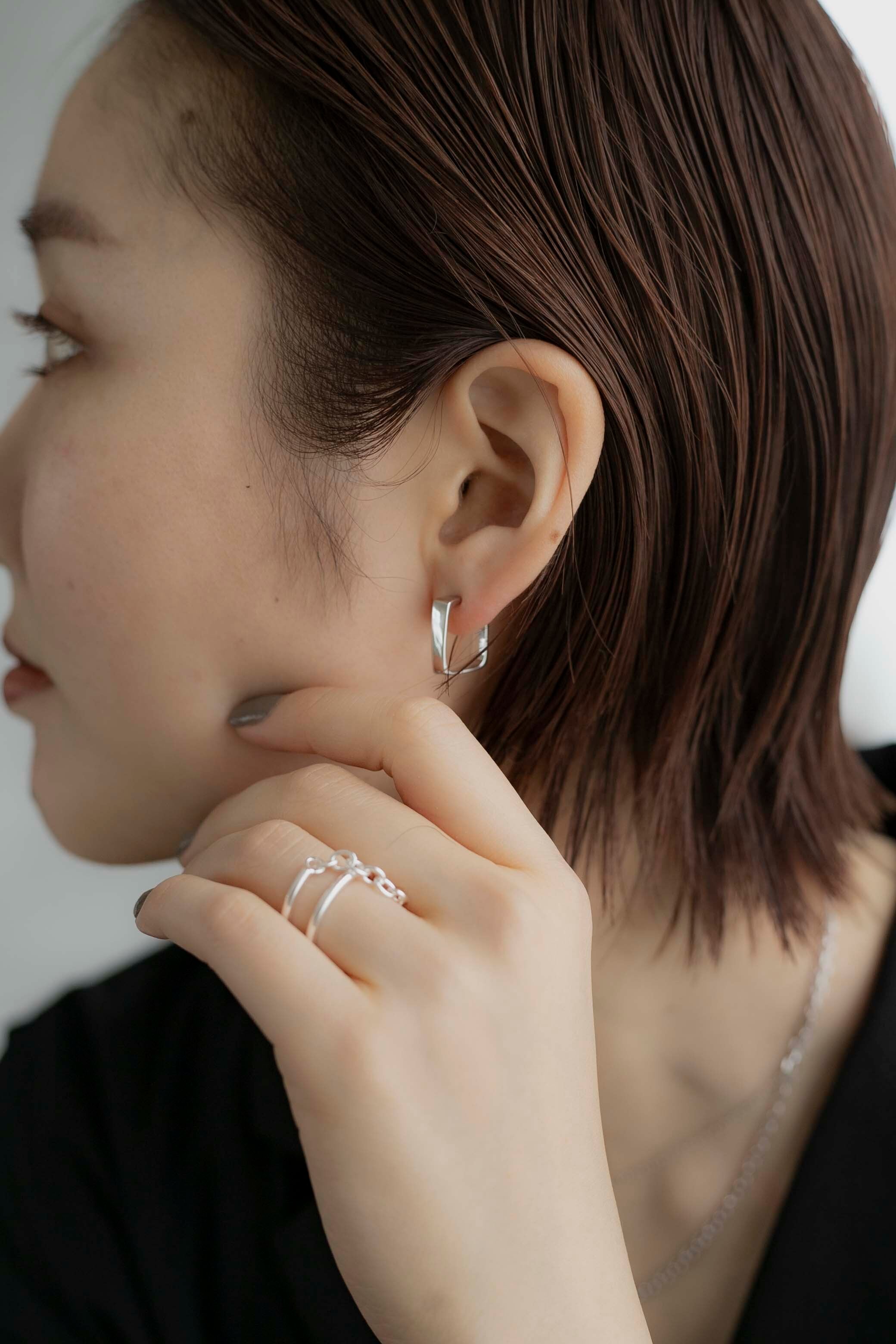 シンプルスクエア シルバーピアス Silver925 | Import Silver925 Accessory Shop luen powered  by BASE