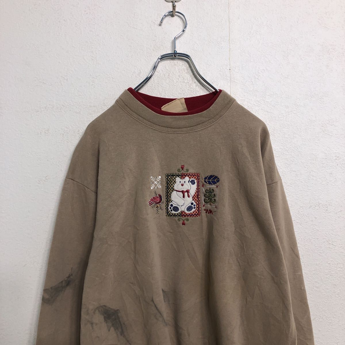 ダブルネック スウェットトレーナー レディース L レトロ カントリー