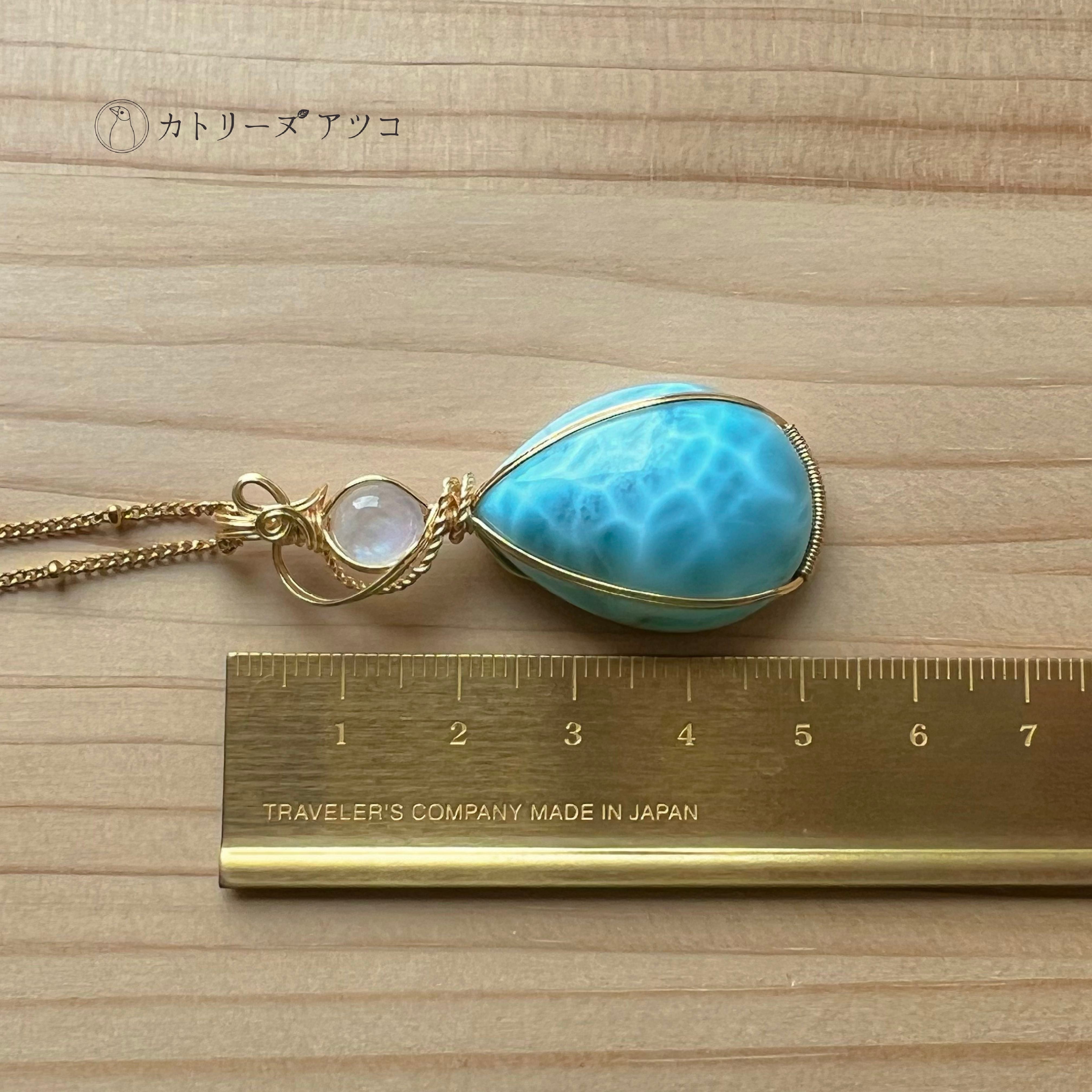 ホワイトラブラドライト×ラリマーのネックレス | 天然石アクセサリー