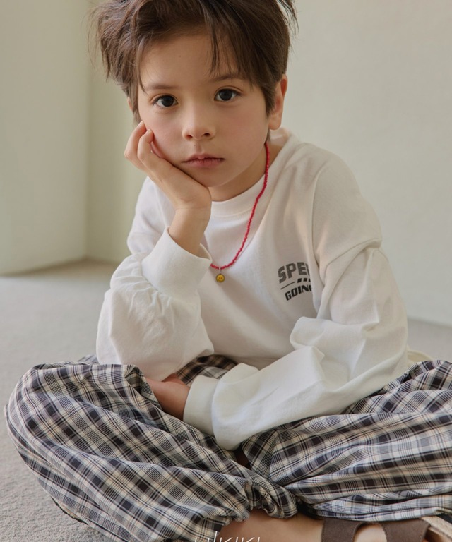 《送料無料》予約:チェックパラシュートパンツ【HIKIKI】※ジュニアサイズ