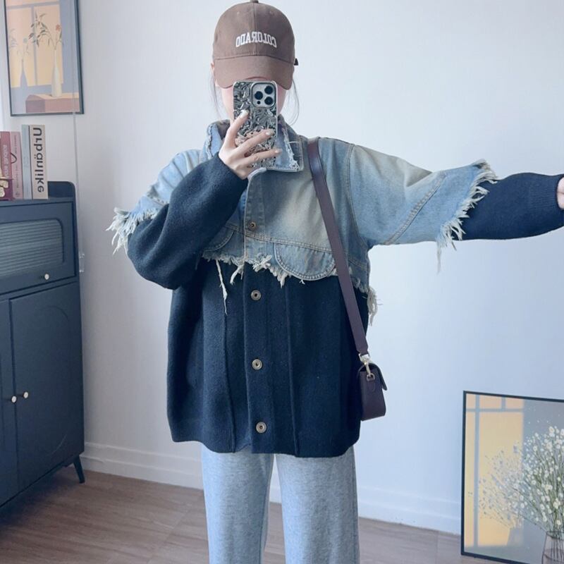 【outer】グランジフリンジカーディガン Q6513