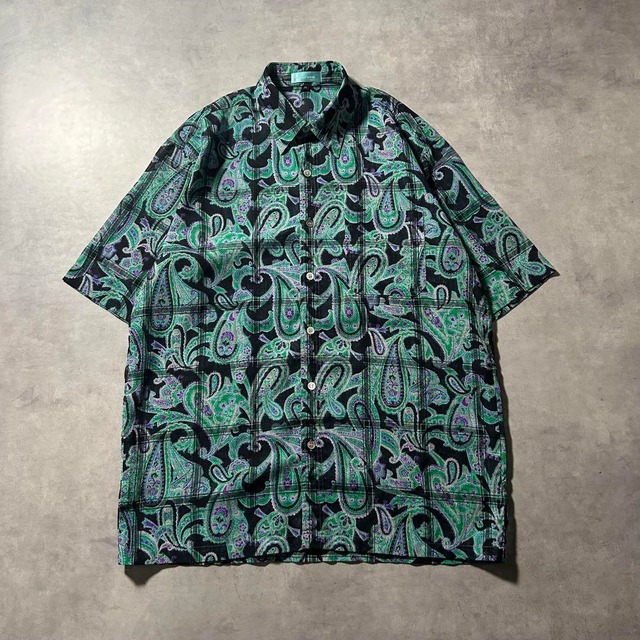 Vintage paisley green shirt