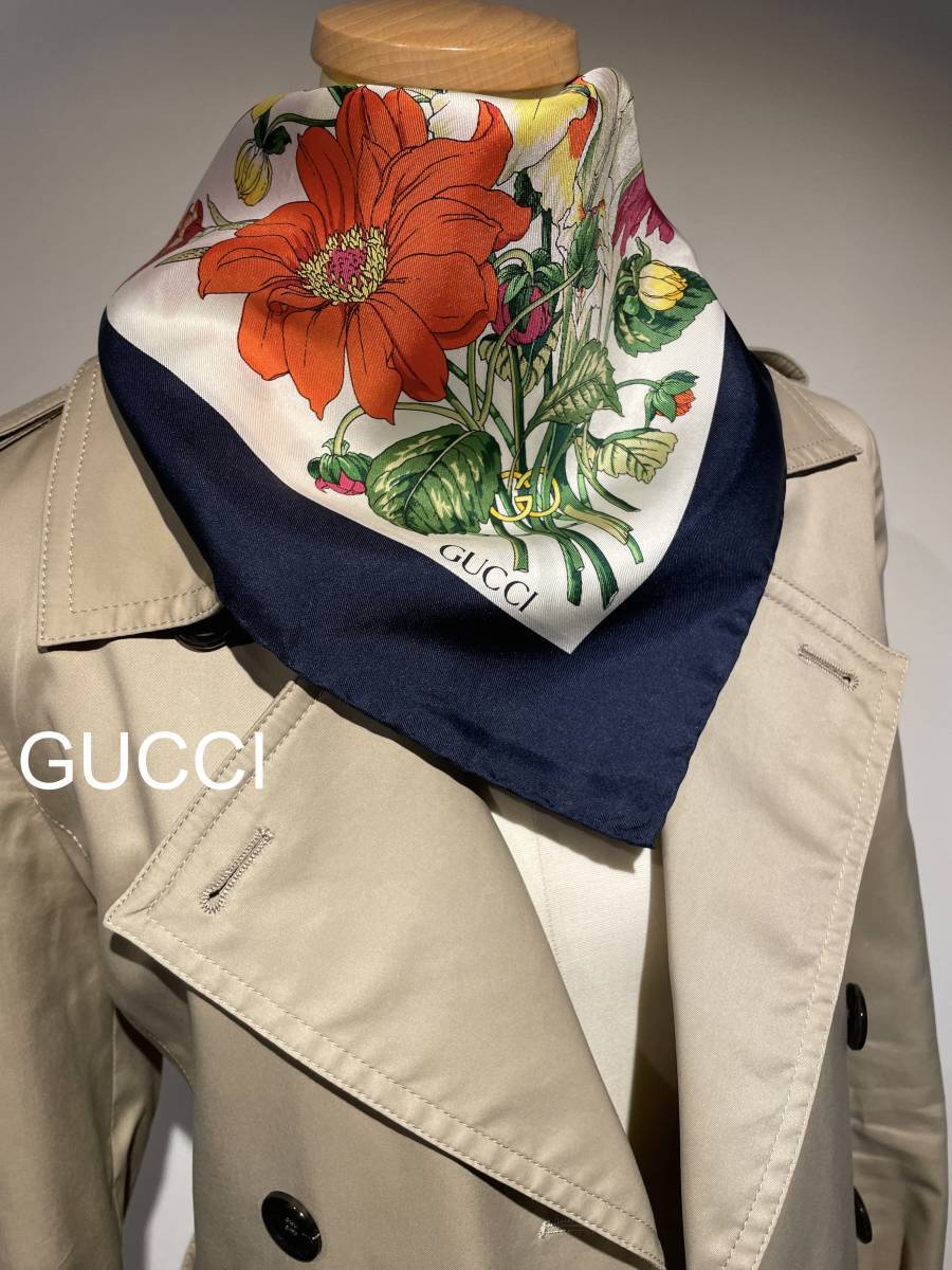 GUCCI グッチ ヴィンテージスカーフ 鎖柄-