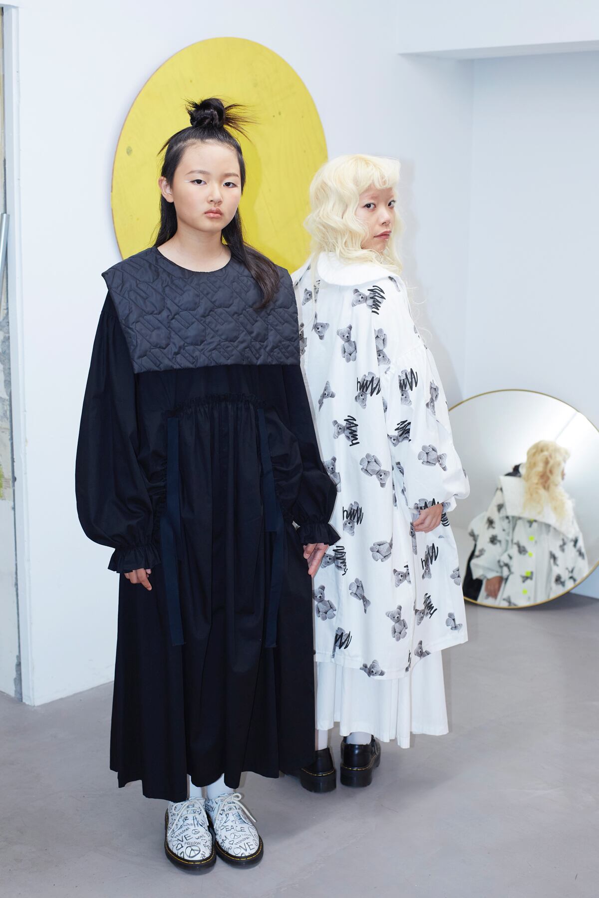 RABBIT QUILT COLLAR GATHERED DRESS / F2 | frankygrow concept shop