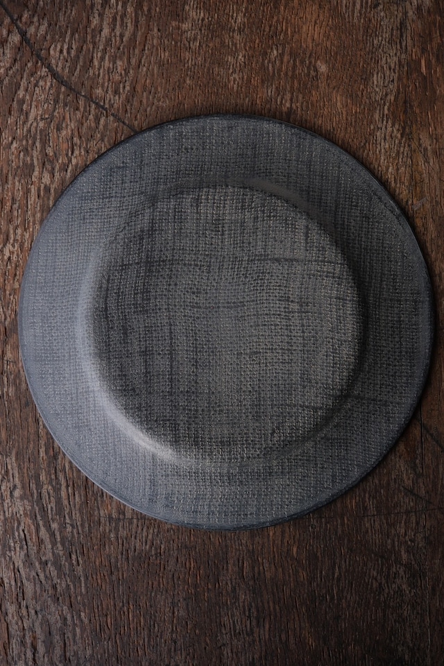 乾漆 丸皿 大 墨白