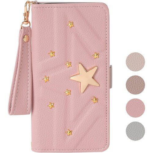 LADLOD iPhone8plus ケース 手帳型 6プラス 手帳型 レディース おしゃれ あいふぉん 6splus カバー 可愛い 携帯ケース 星型 スタッズ Phone8plus カード収納 財布型 人気 携帯カバー アイフォン 7plus 保護ケース 耐衝撃 防水 軽量 高級PUレザー 横置き機能 スマホ iPhone6plus アイフォン6splus カバー マグネット式 全面保護カバースマホカバー ストラップ付き 932