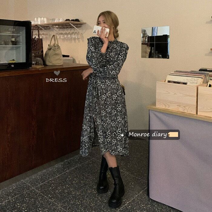 フローラルドレス スプリングスカート ロング 春物 花柄 モンロー27225582647