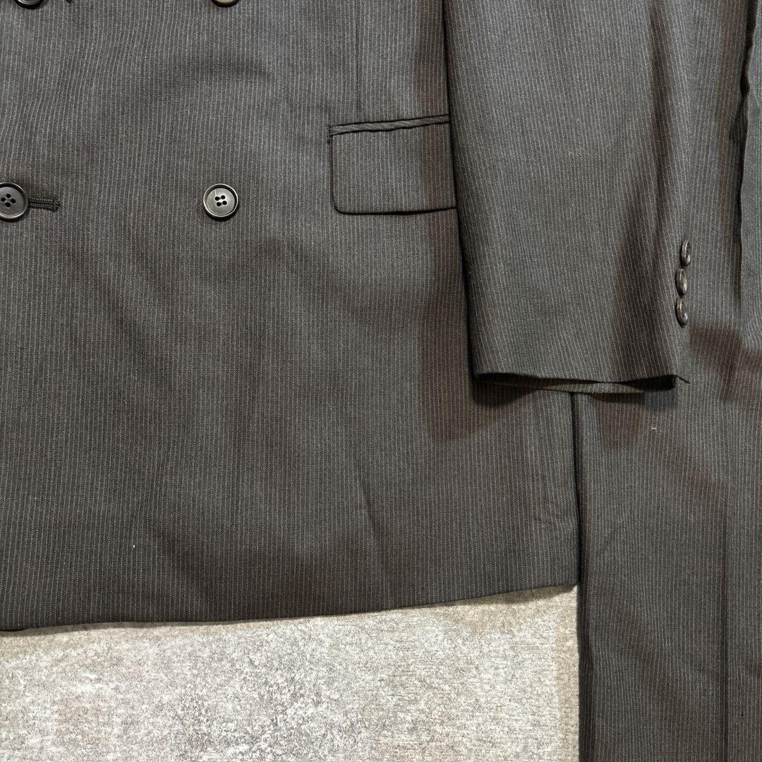 90s ヴィンテージ スーツ ダブル セットアップ ピンズvol.99 茶グレー