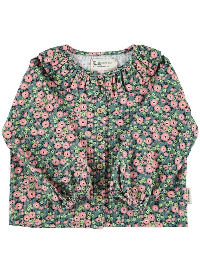 OUTLET 4Yサイズ【piupiuchick】Waistcoat with Embroidered Red Flowers / Ecru