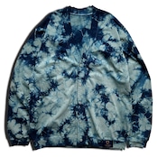 【ルーズシルエット】タイダイ藍染めカーディガン 淡水藻