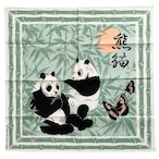 【Deadstock】熊猫　RN14193  ヴィンテージバンダナ  MADE IN USA　緑