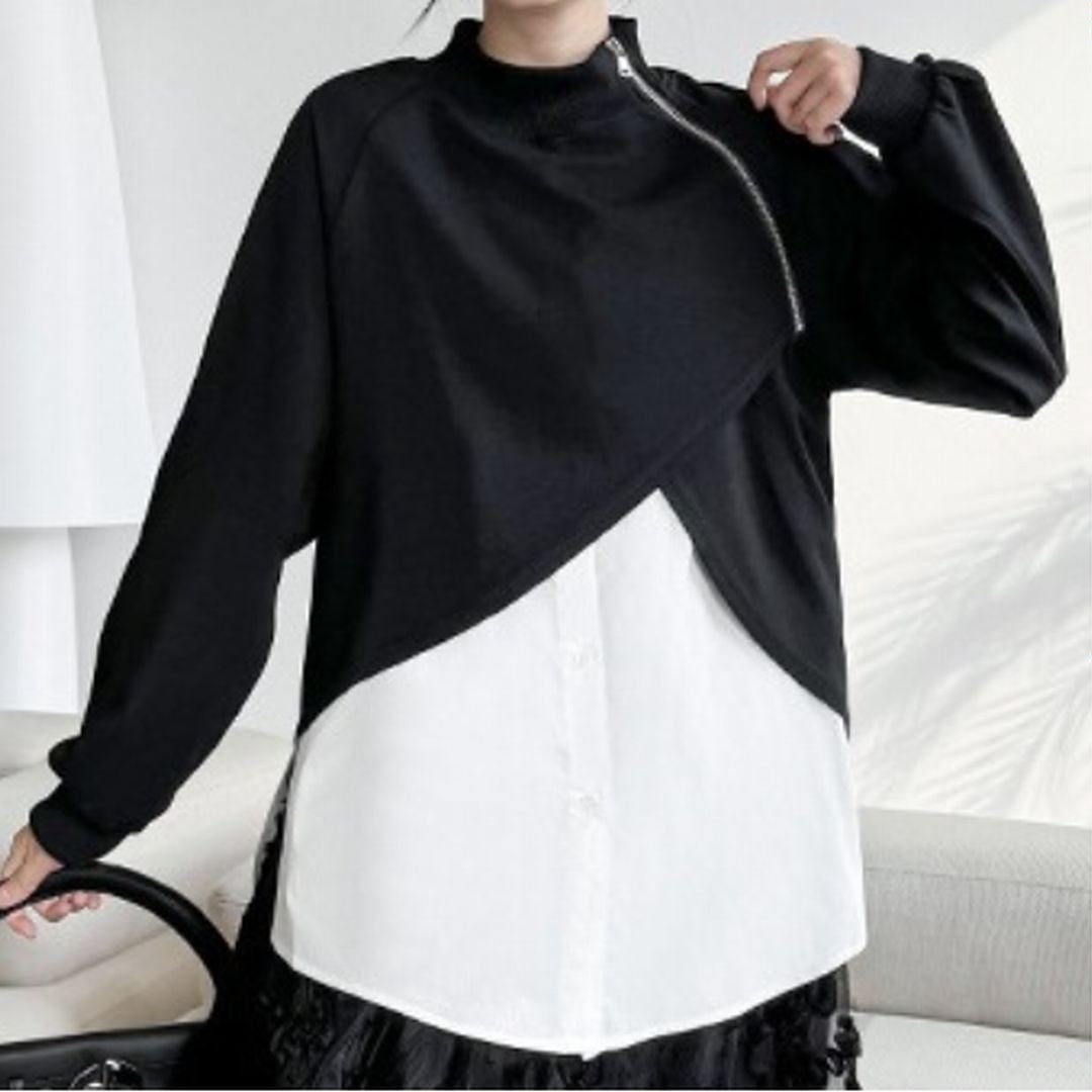 ツーピーススタンドアップカラージップ付きシャツ BL0372