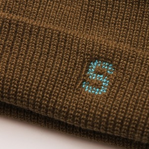 S LOGO WATCH CAP #BROWN