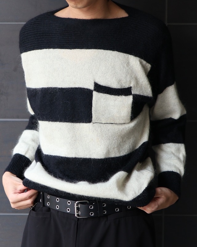 Boat neck striped knit