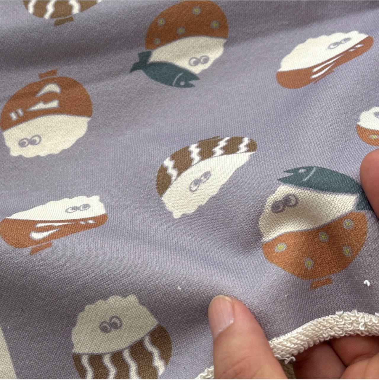 ★NY323◆1.4m◆新作!綿100%裏毛ニット生地◆マレファブ◆ご飯