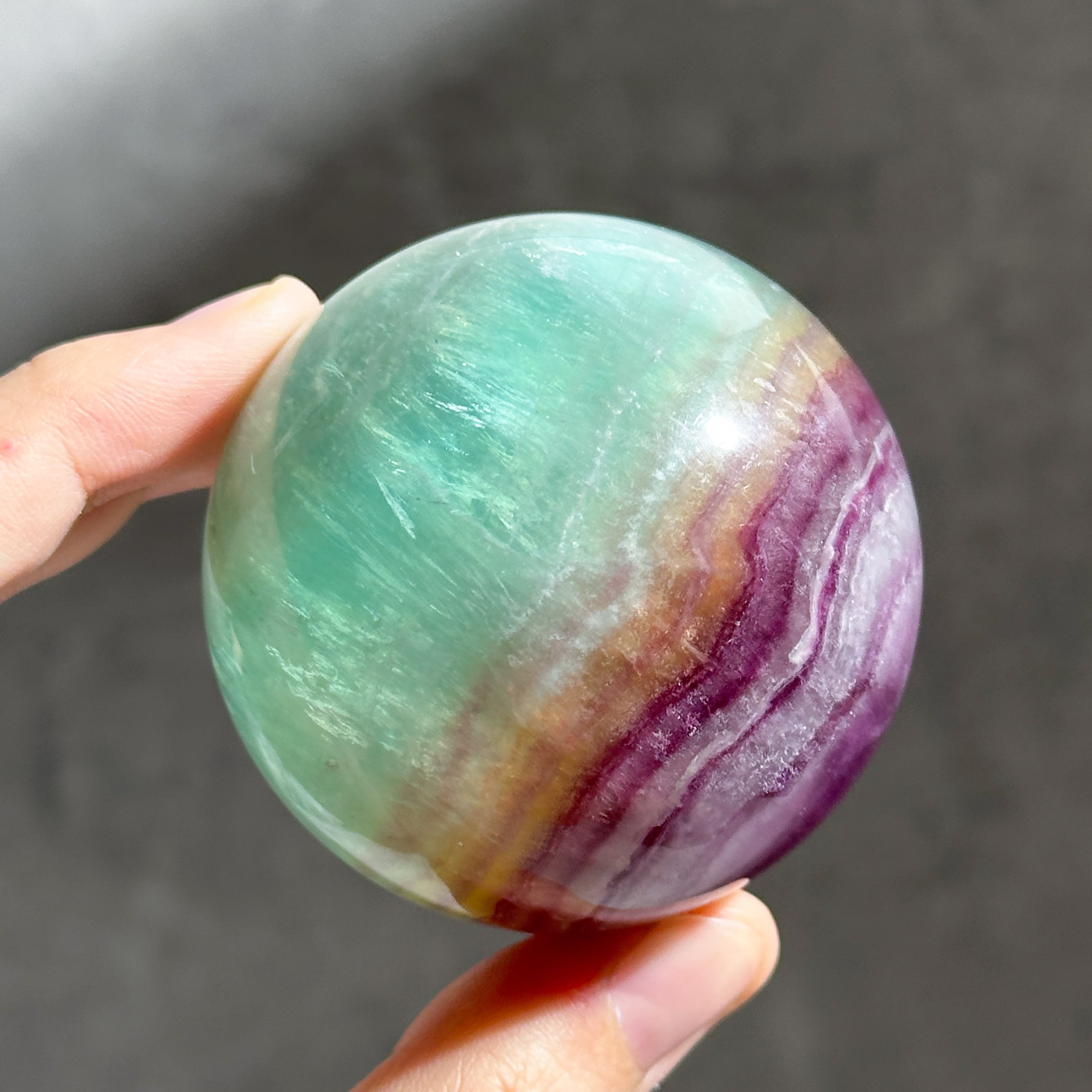 レインボーフローライト スフィア（丸玉)05◇ Rainbow Fluorite Sphere