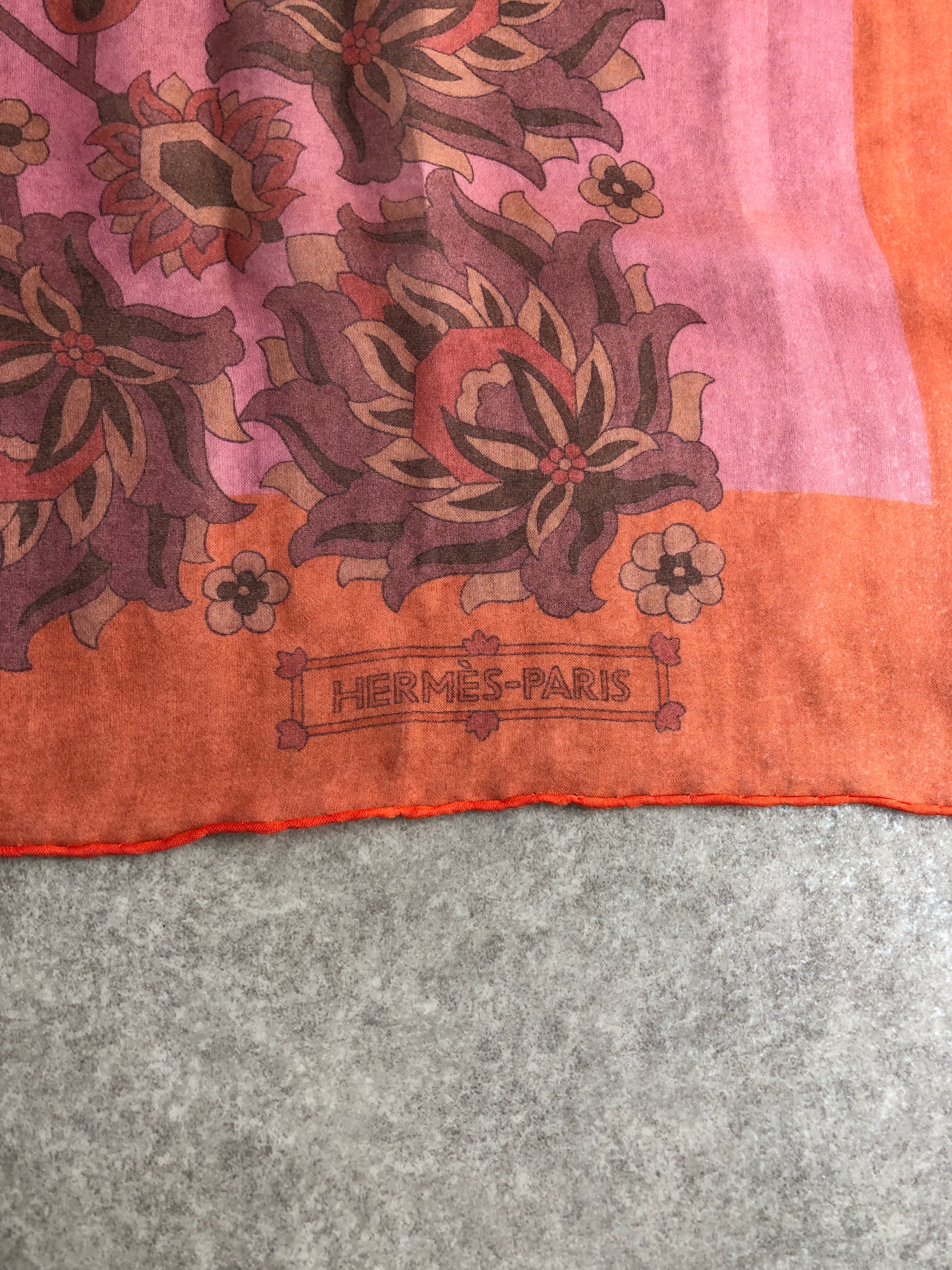 HERMES エルメス スカーフ オレンジ 馬車 シルク vintage ヴィンテージ