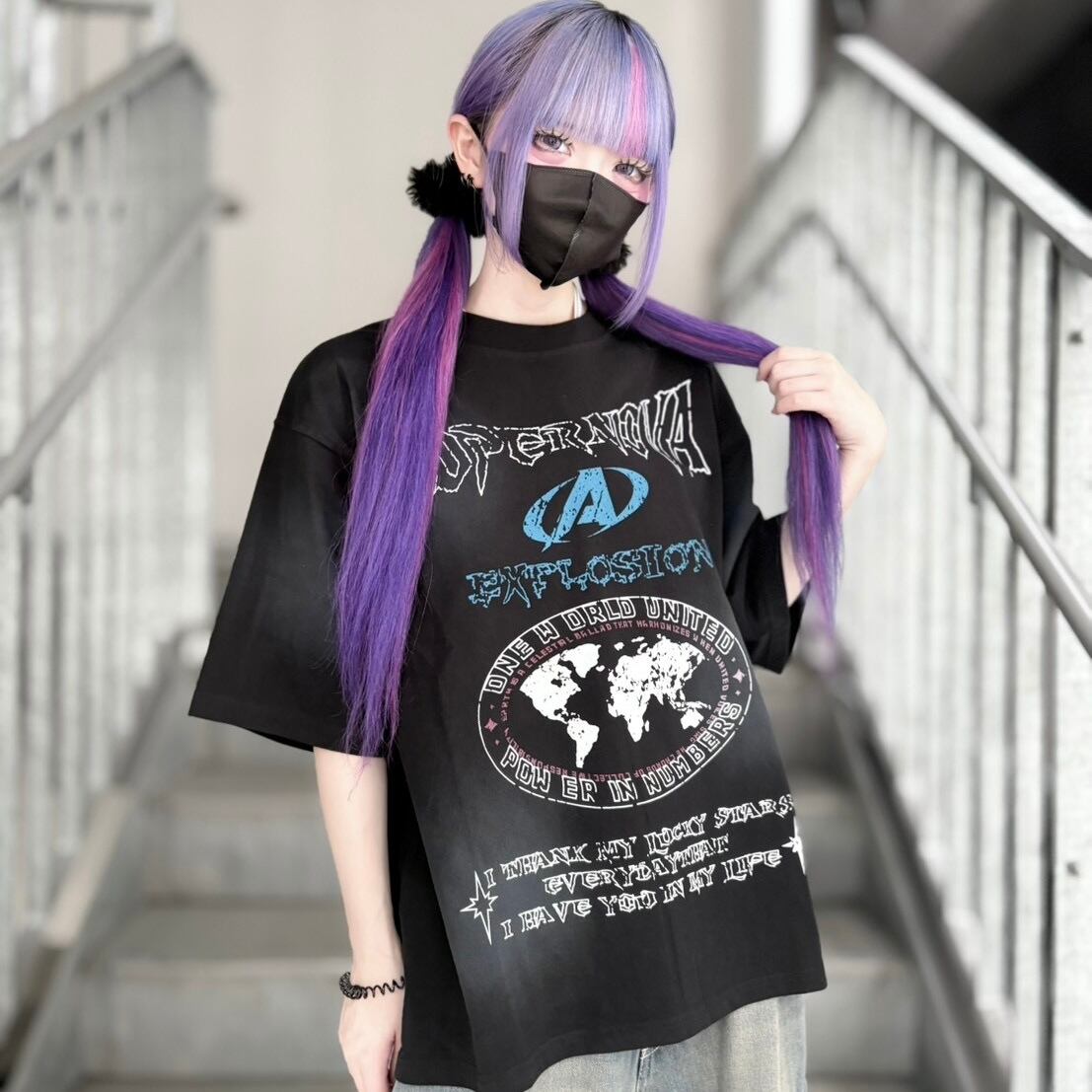 【CANDY SELECT 】Y2K GR PT Tシャツ 235572 カットソー グランジ  トップス ストリート 地雷 サブカル ブランド ユニセックス