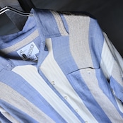 SHIRT8(グーチレーヨンストライプロングスリーブシャツデッドストック)