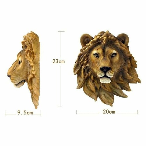ライオン 頭 彫刻 ウォールアート 動物 頭 樹脂装飾 壁掛けアート 彫刻