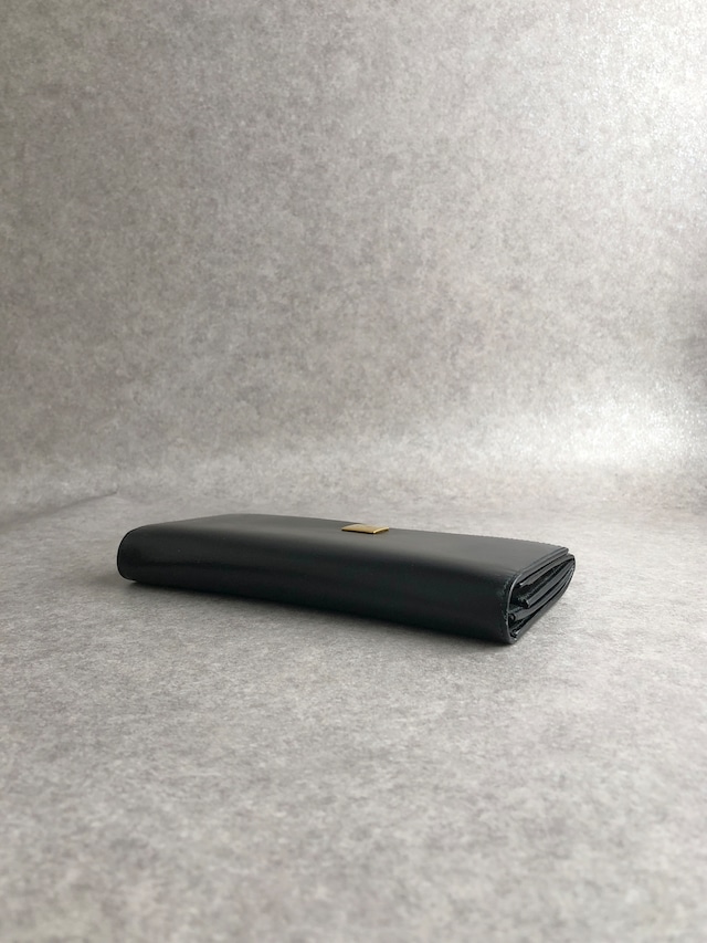 CELINE セリーヌ 財布 ブラック ロゴプレート レザー 長財布 vintage ヴィンテージ オールド auabvs