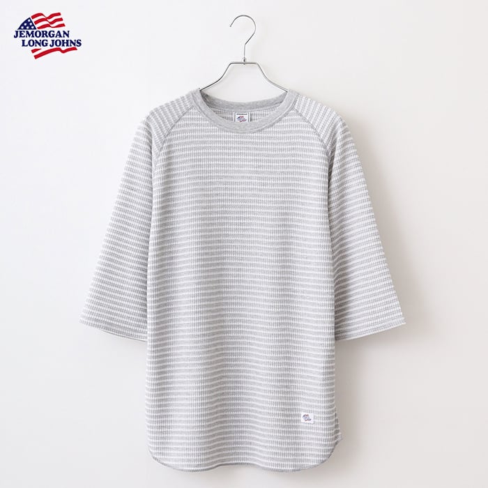 2025SS 新作】ワッフル ボーダー7分袖ラグランT #JF005-12S | JEMORGAN