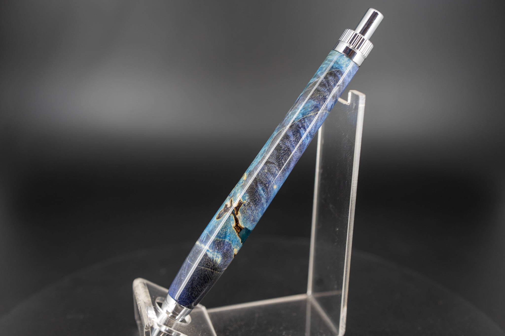 創造性と透明美】 レジン×ウッド silver BP | 木軸ペン工房 金杢犀