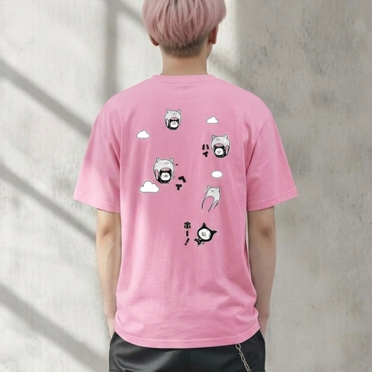NINJA CAT – GLIDE MODE「忍にゃ 【飛】 ムササビの術⁉ プリント 猫 Tシャツ ユニセックス」 - 6