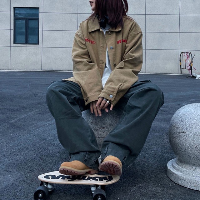 ステイトメントロゴバックオーバージャケット   2col   R00703