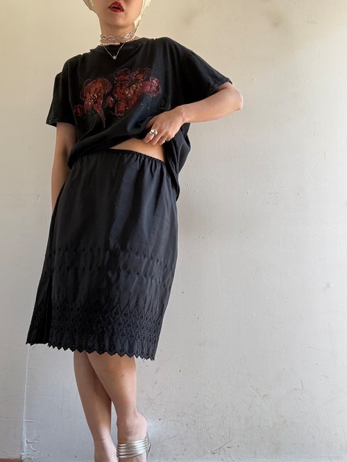 60s Vintage Lingerie Elastic Skirt