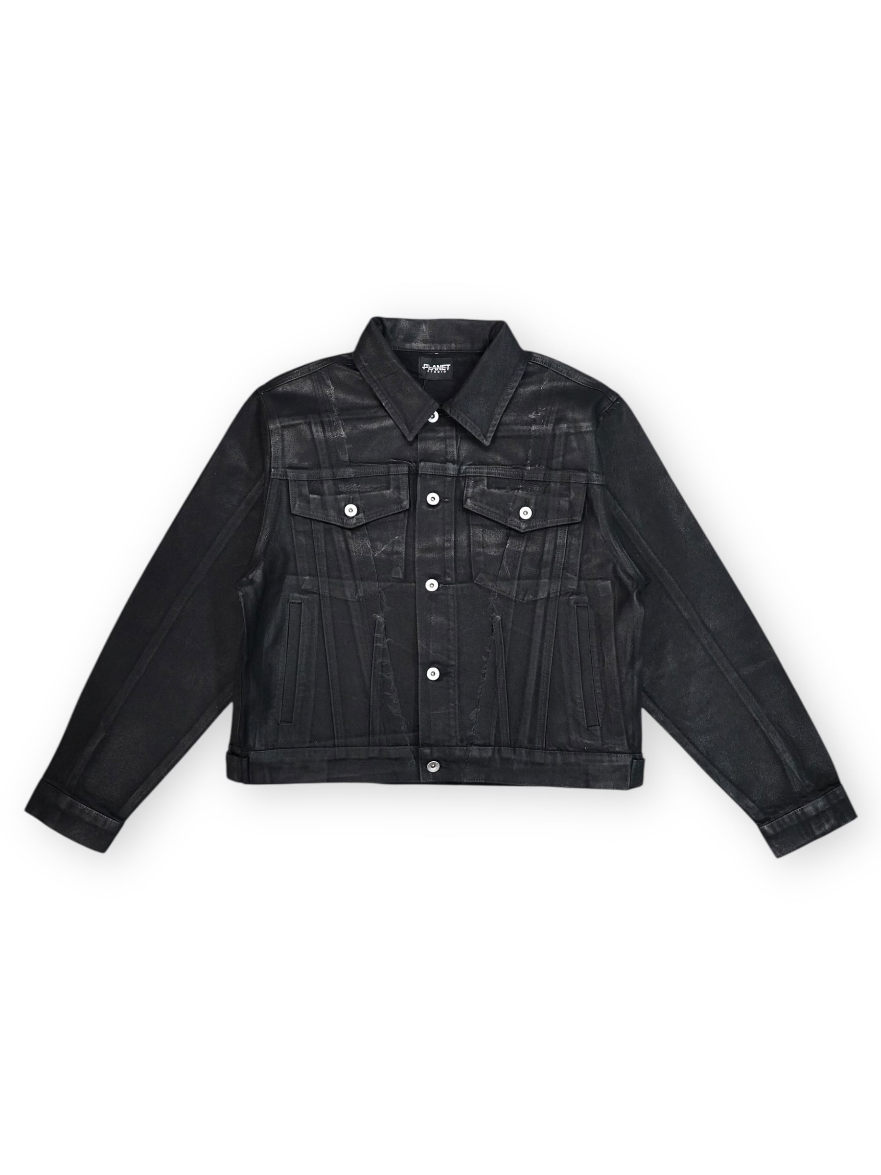【PLANET STUDIO】Wax Coating Switching Denim Jacket