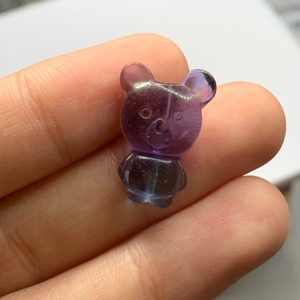 10貫通穴・くまさんフローライトビーズ